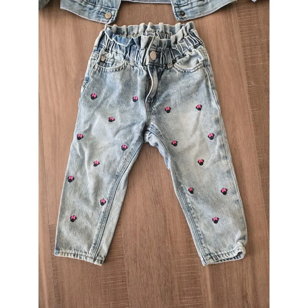 Gap Baby Disney Minnie Mouse Jean Jacket & Pants Set Size 3T Toddler Girls